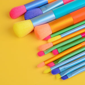 SG's 15 pcs Rainbow Makeup Brush Set