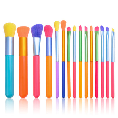 SG's 15 pcs Rainbow Makeup Brush Set