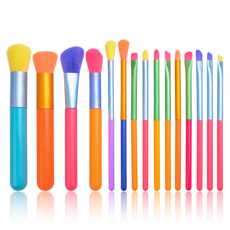 SG's 15 pcs Rainbow Makeup Brush Set