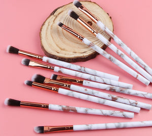SG's 10Pcs Marble Makeup Brush Set
