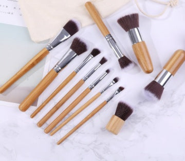 SG's 11 pcs Bamboo Makeup Brush Set
