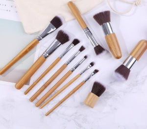 SG's 11 pcs Bamboo Makeup Brush Set